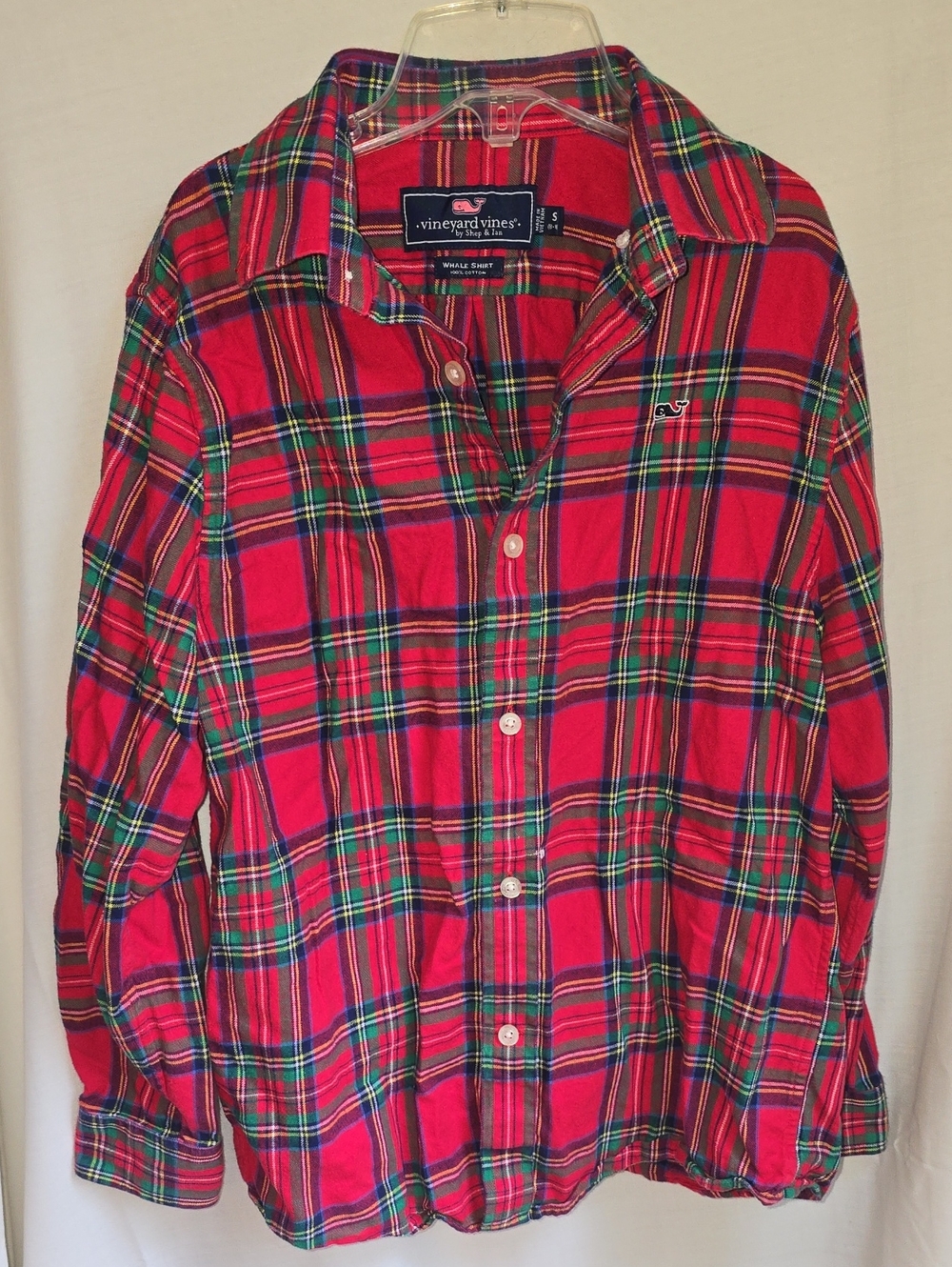 Vineyard Vines Red & Green Plaid Kids Button-Down Shirt